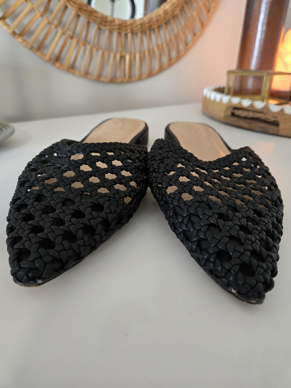 Joie Black Woven Pointed‑Toe Mule Flats – Size 9.5, New - Picture 2 of 5